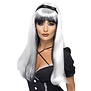 wig witch white black with bow