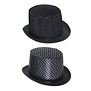 top hat black glitter