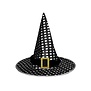 witch hat black with white dots