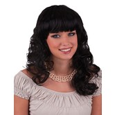 black curly wig with froufrou