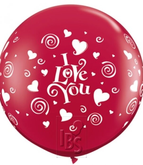 I love you swirling hearts, Ruby Red 2st