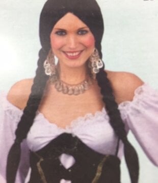 country wig with braids black