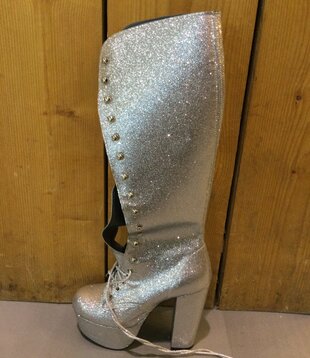 Bottes hautes à paillettes argentées 35/36