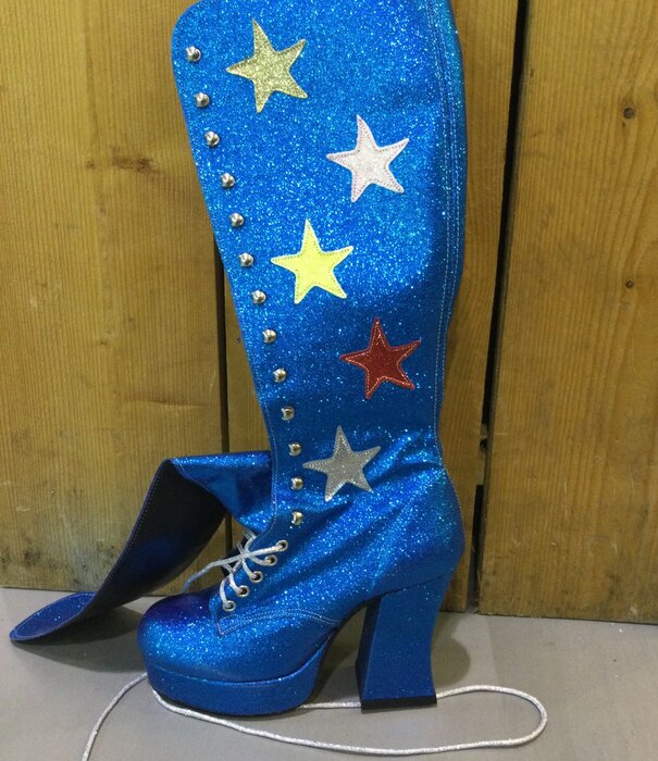 blauw glitter disco laars maat 34/35