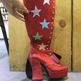 Bottes disco à paillettes rouges 34/35