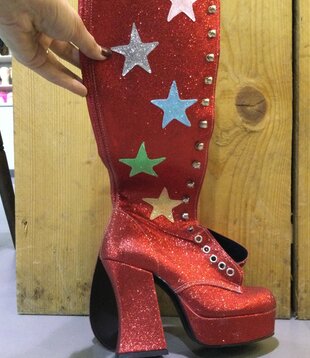 Bottes disco à paillettes rouges 34/35