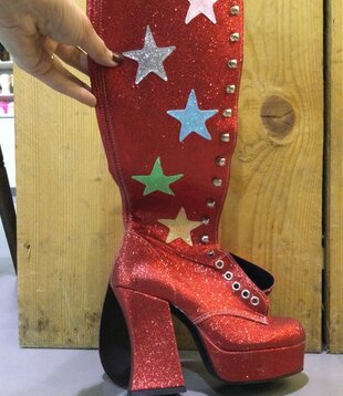 rood glitter disco laars maat 36/37