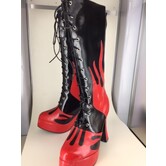 sexy knee boots flames 39