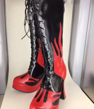 sexy knee boots flames 39