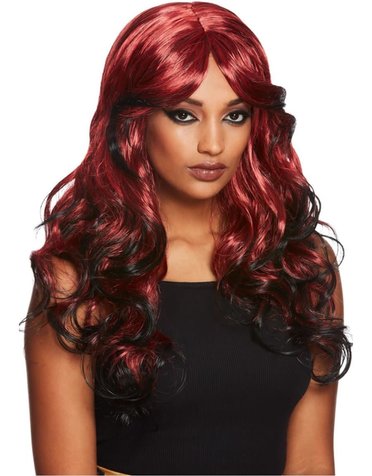 gothic temptress wig black red