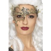 Demi-masque de nuit de luxe en métal doré