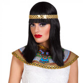 pruik cleopatra met hoofdband zwart