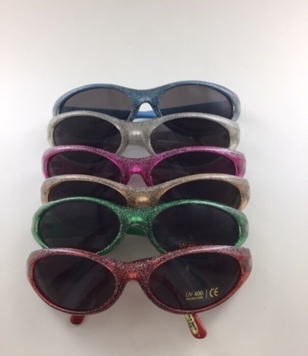 glitterbril ass. kleuren (1stuk)