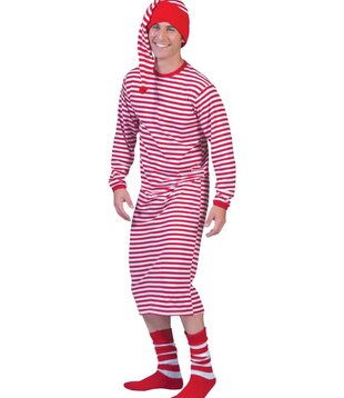 chemise de nuit rayée rouge et blanche taille 48/50
