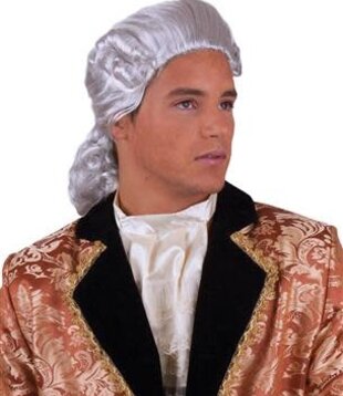 pruik mozart lichtgrijs gebroken wit