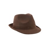 hoed bruin lederlook