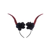 Diadem with devil horns and flowers
