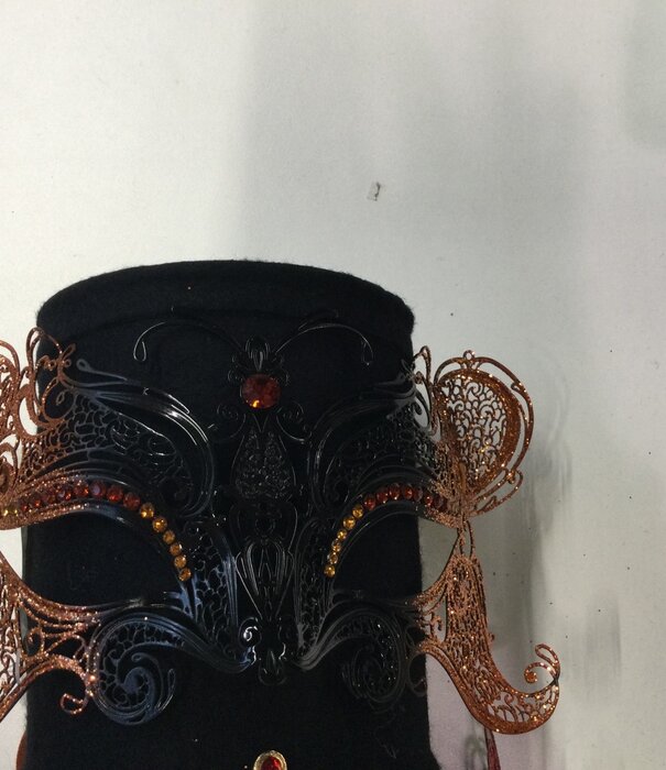 Venetian mask Countess black/bronze
