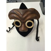 masque d'aviateur en cuir marron