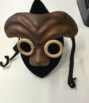 masque d'aviateur en cuir marron