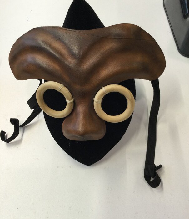 aviator mask leather brown