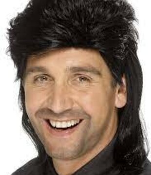 Mullet wig zwart