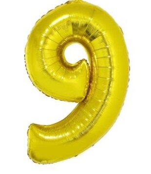 foil balloon 40" number 9 gold