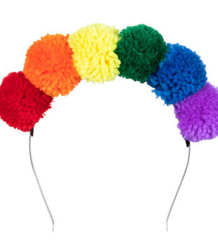 Tiare à pompons arc-en-ciel