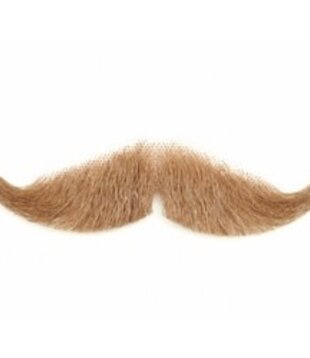 Military style moustache theatrical human hair kleur #60 (WIT)