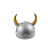 vikin helmet silver metal with horns