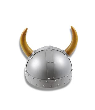 vikin helmet silver metal with horns