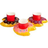 3 x inflatable donut drink holder rings