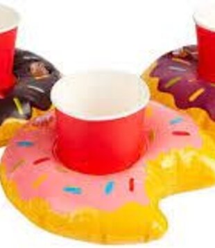 3 x inflatable donut drink holder rings