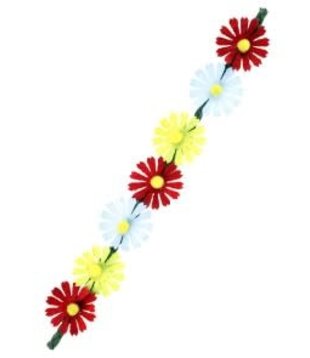 hoofdband bloemen rood/wit/geel