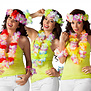 Hawaiset Sunshine 3 kleuren ass(hoofdband, hawaikrans en 2 armbanden)(1 stuk)