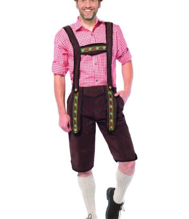 Dark brown Johann Lederhosen 2XL Long
