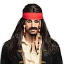 pruik piraat Tobias ((pruik met bandana, snor en baard)