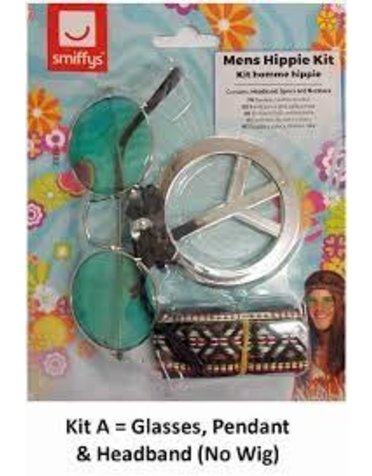 Hippie kit Bril, ketting & hoofdband Flowe Power