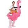 Inflatable riding flamingo