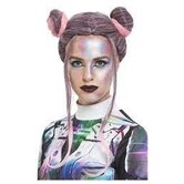 Space bun  pruik grijs