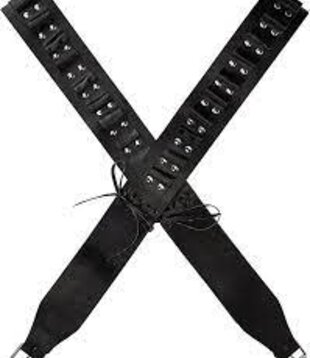 Authentic western leather bandolier bullet belts