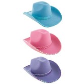 chapeau de cowgirl bleu ou violet clair