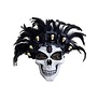 mask skull with feathers and flowers