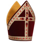Luxury conical mitre TV, burgundy
