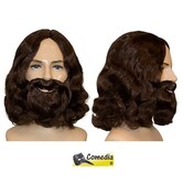Theaterpruik en baard profeet bruin