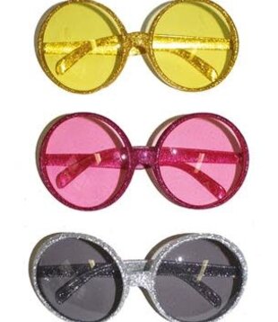 Glitter glasses 3 assorted (1 piece)