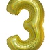Folieballon 40" cijfer 3 holografisch goud