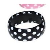 armband polka dots zwart met witte bollen