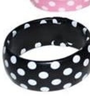 armband polka dots zwart met witte bollen