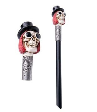 walking stick skull top hat 92cm